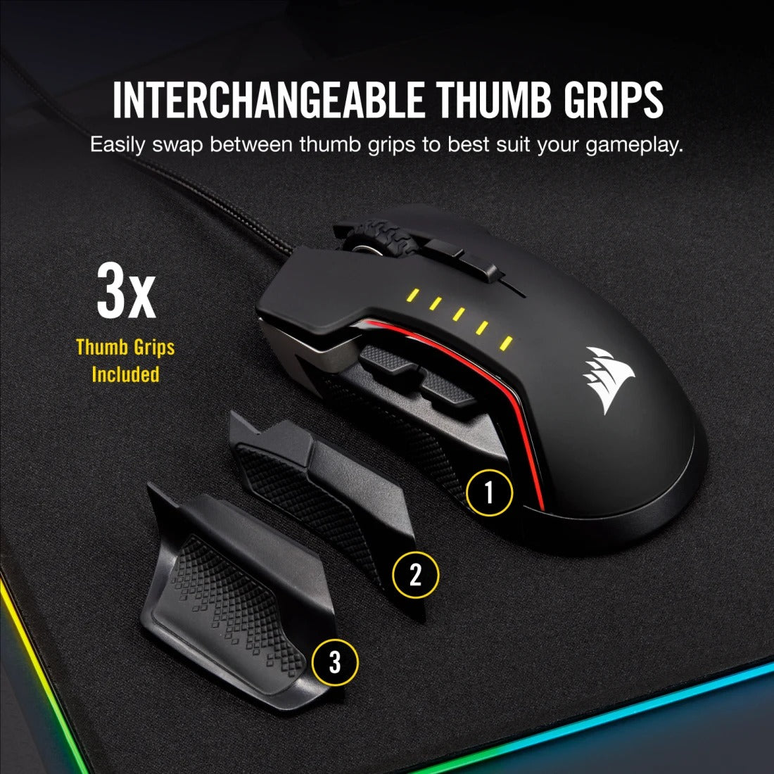 Corsair GLAIVE RGB PRO Mouse - Aluminum