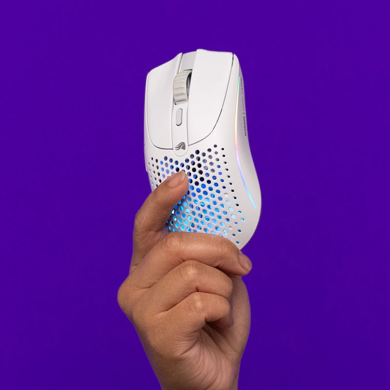 Glorious Model O2 Mini Wireless Ultralight Ambidextrous RGB Gaming Mouse 57G - White