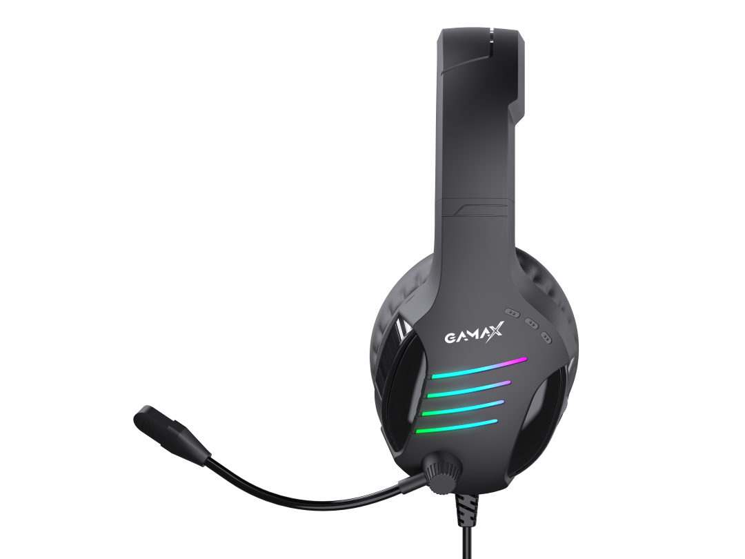 Gamax GM-204 4-in-1 Wired PC Accessory Set (AR Mechanical Keyboard, Mouse, Mousepad, Headset) - Black