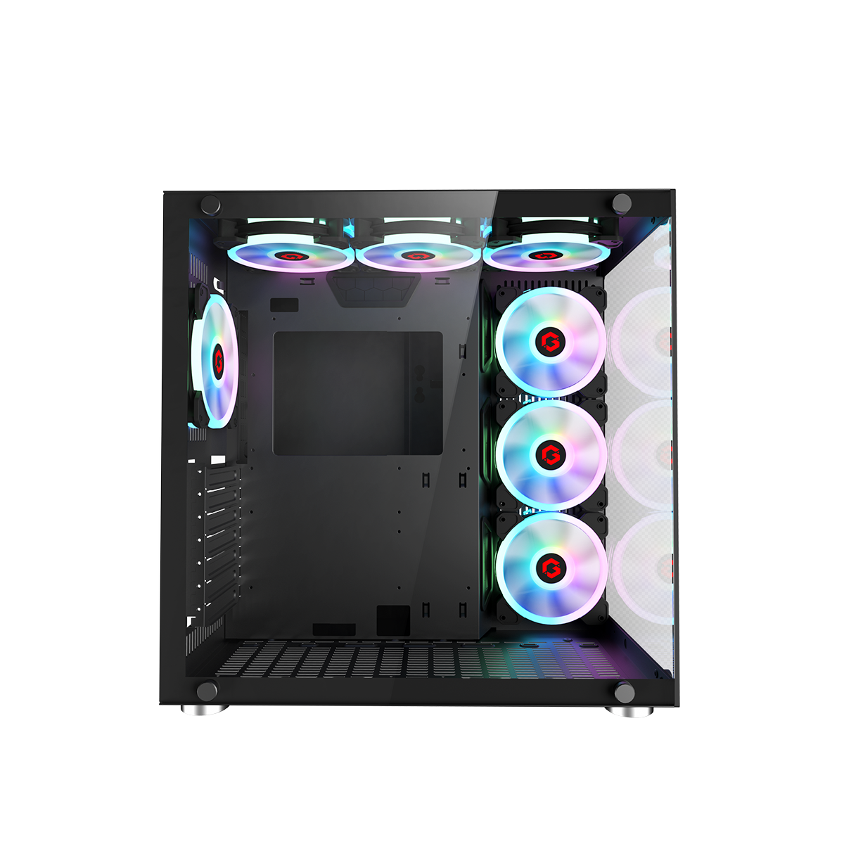 GameOn Emperor Midnight || Series 7FAN Mid Tower Gaming Case - Black