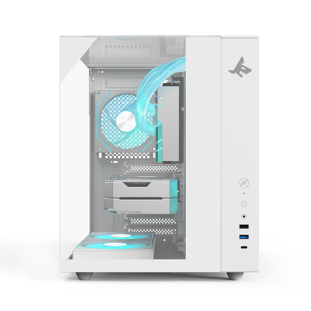 PC Bundle: Gaming PC i5-12400F,RTX 5060 8GB, 16GB RAM with Sades NC-Pelagia 24"/FHD/200Hz/0.5ms/HDMI 2.1/VA/Curved Gaming Monitor - White