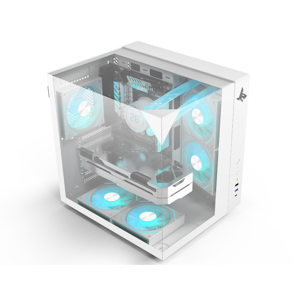 PC Bundle: Gaming PC i5-12400F,RTX 5060 8GB, 16GB RAM with Sades NC-Pelagia 24"/FHD/200Hz/0.5ms/HDMI 2.1/VA/Curved Gaming Monitor - White