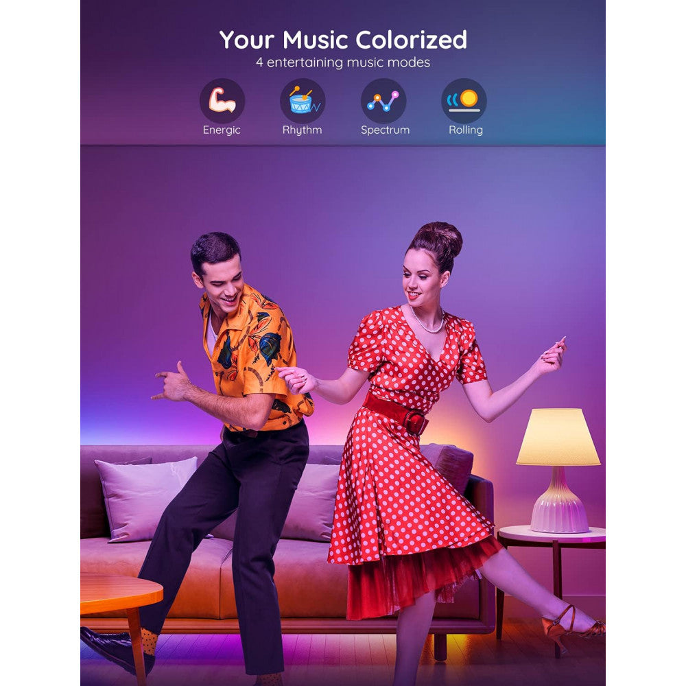 Govee RGBIC Basic Wi-Fi + Bluetooth LED Strip Lights (10 Meter) - H618C2D1