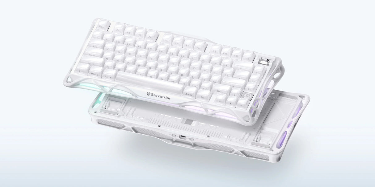 GravaStar Mercury K1 75% Wireless Mechanical Gaming Keyboard Special Edition - White
