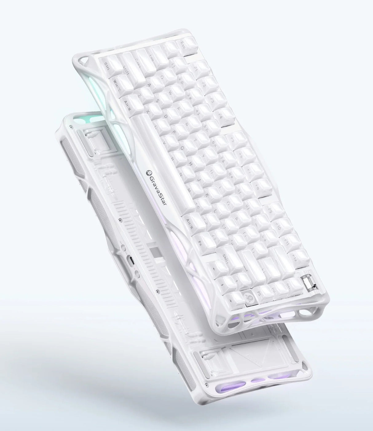GravaStar Mercury K1 75% Wireless Mechanical Gaming Keyboard Special Edition - White
