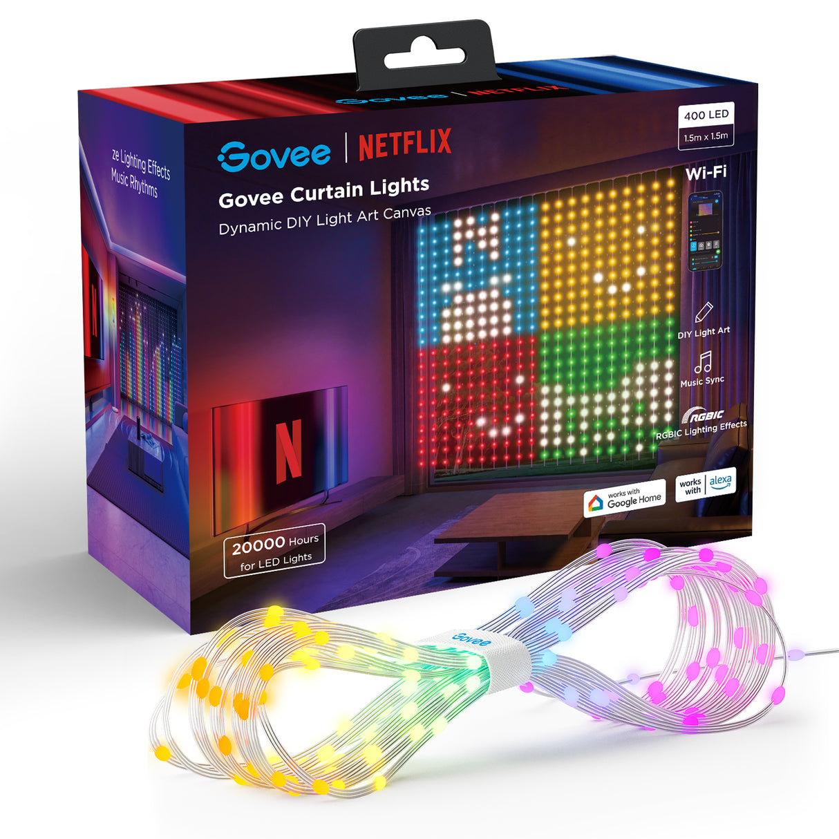 Govee Curtain LED Light (1.5m * 1.5m) - H70BC