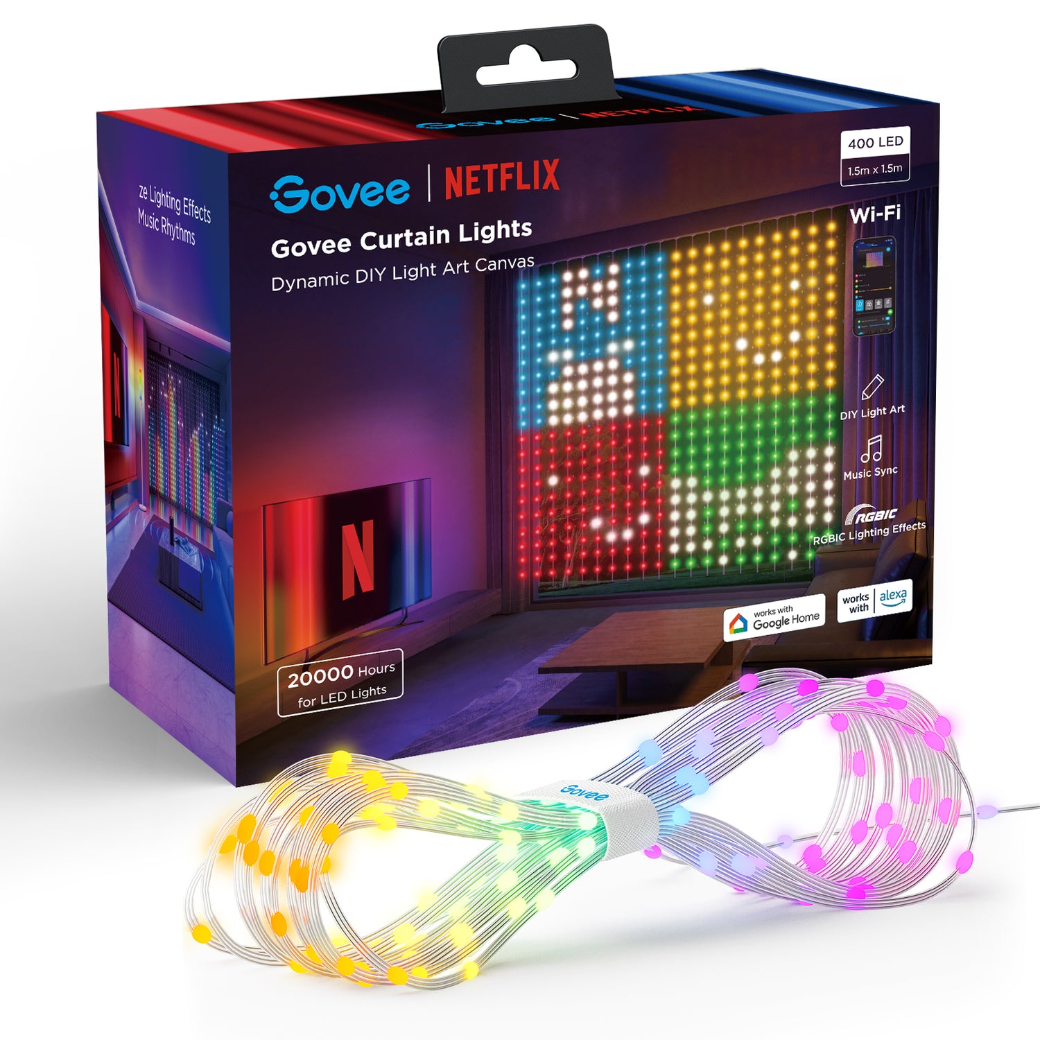 Govee Curtain LED Light (1.5m * 1.5m) - H70BC