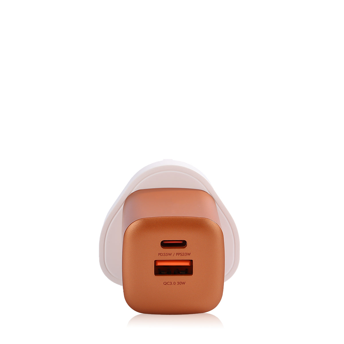 Energea Ampcharge 1-Port USB-C & 1-Port USB-A GaN 35W Wall Charger - Orange
