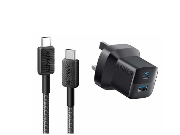 Anker 323 Charger with 322 USB-C to USB-C Cable (33W , 3ft) -Black B2331K11
