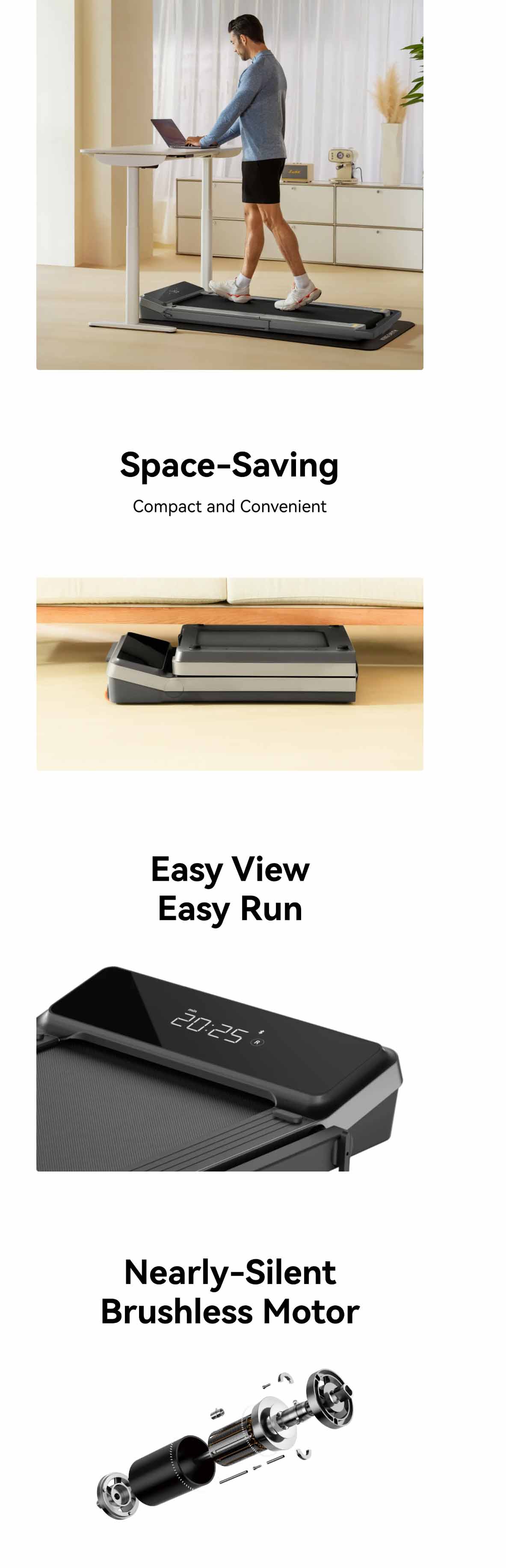 KingSmith Foldable Walkingpad Z3 with Max Speed 6km/h with 1HP Brushless Motor