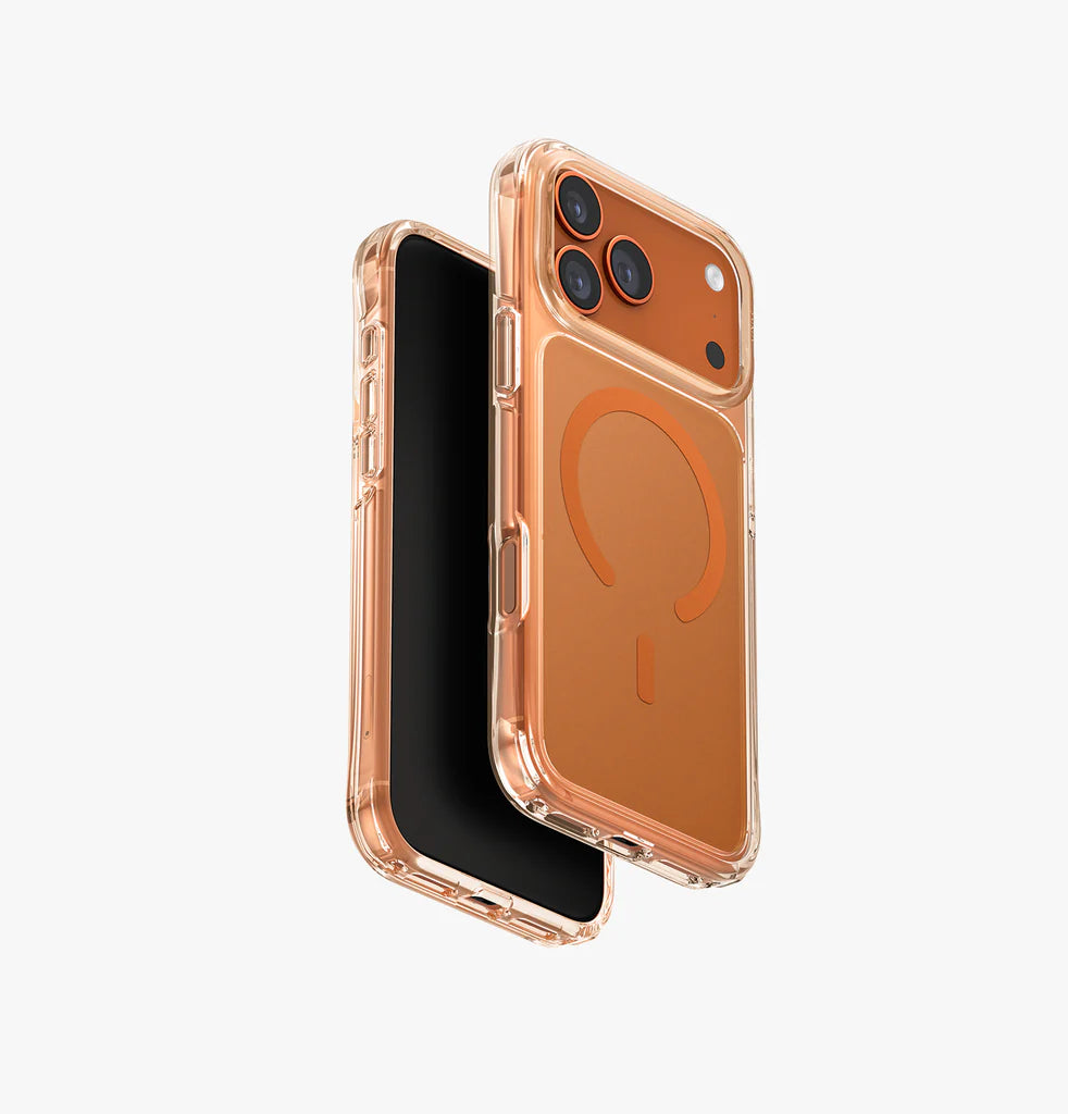 UNIQ HYBRID IPHONE 17 PRO (2025) 6.3 MAGCLICK CHARGING LPX CLASSIC (AF) - FROST CLEAR/VOLT ORANGE (FROST CLEAR/VOLT ORANGE)