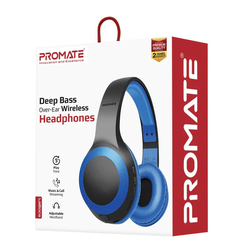 بروميت سماعات رأس لاسلكية فوق الأذن لابوكا عالية النقاء - أزرق