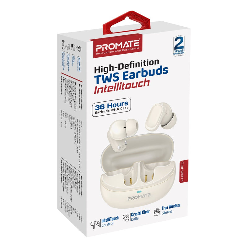 Promate Acoustic TWS Earphone - White