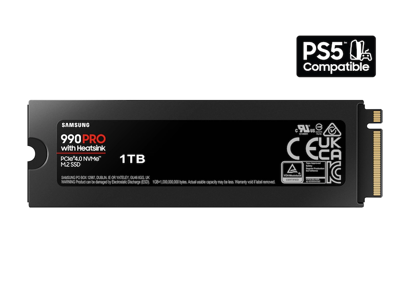 Samsung 990 Pro with heatsink PCle 4.0 NVMe M.2 SSD 1TB