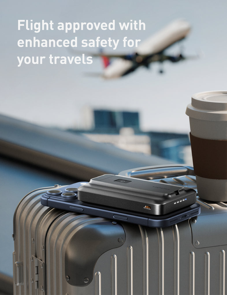 انرجيا ماك باك برو 35S باور بانك هجين صلب بسعة 10000 مللي أمبير مع كابل مدمج وحامل - أسود