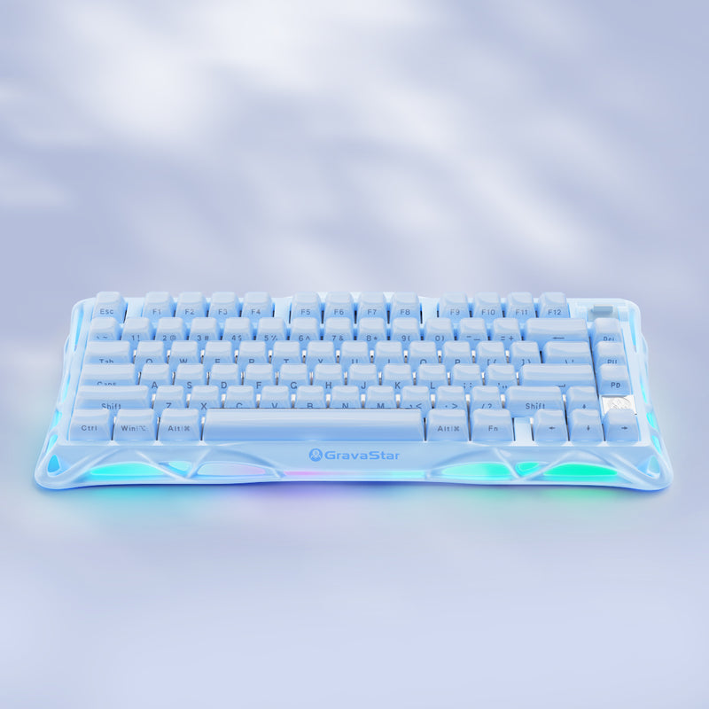 GravaStar Mercury K1 75% Wireless Mechanical Gaming Keyboard_Special Edition - Ice Blue