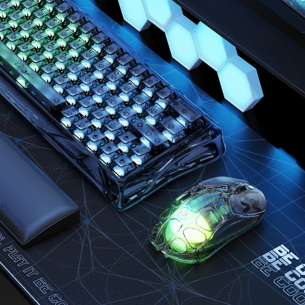 GravaStar Mercury X Air Wireless Gaming Mouse With 8K Dongle - Onyx Crystal