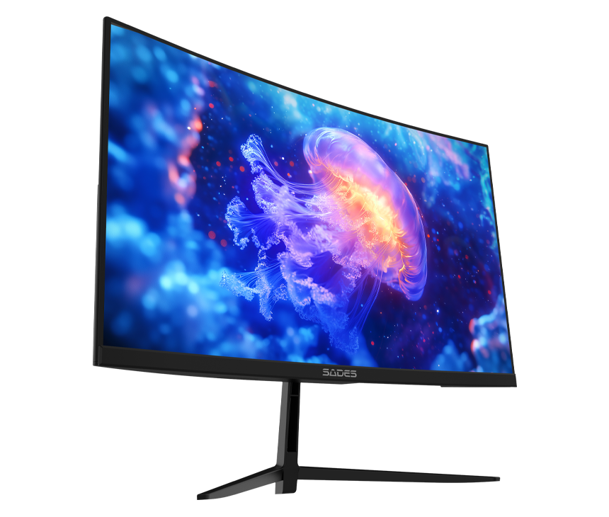 Sades NC-Pelagia SC-CJ04F24B, 24" FHD 1920x1080, 200Hz, 0.5ms, HDMI 2.1, VA, Curved Gaming Monitor - Black