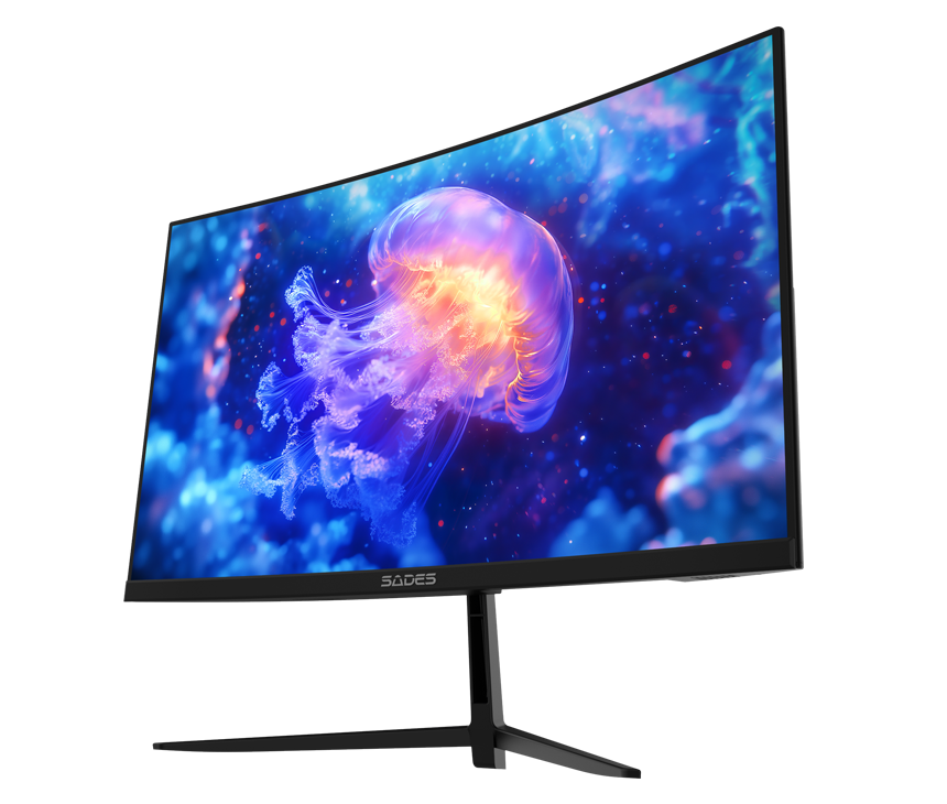 Sades NC-Pelagia SC-CJ04F24B, 24" FHD 1920x1080, 200Hz, 0.5ms, HDMI 2.1, VA, Curved Gaming Monitor - Black