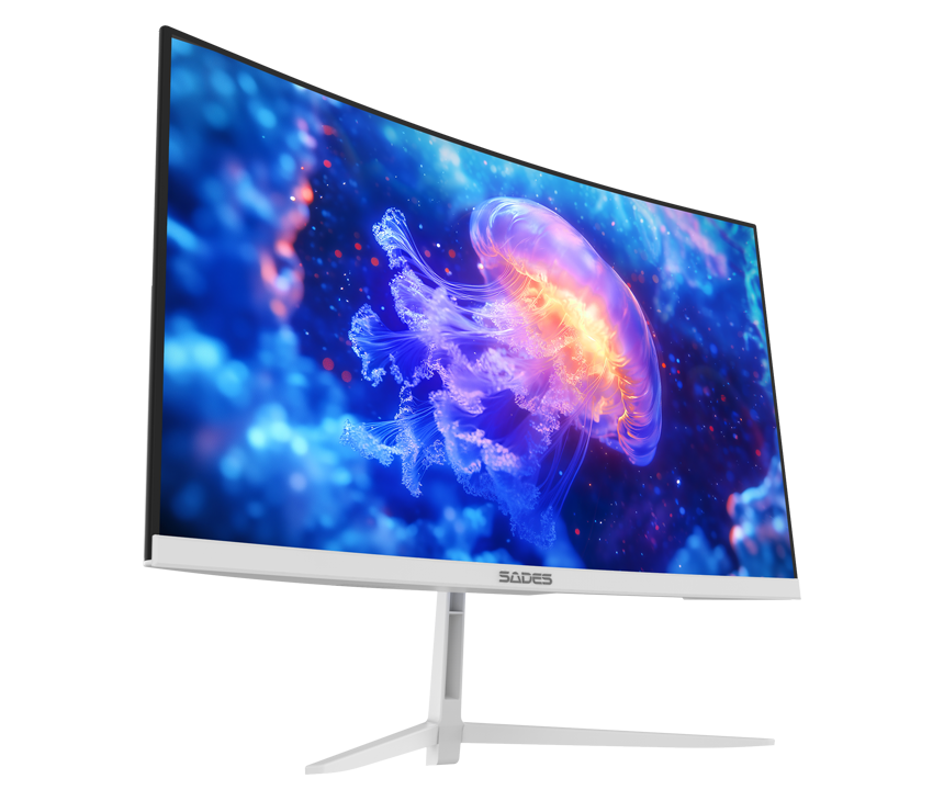 Sades NC-Pelagia SC-CJ04F24W, 24" FHD 1920x1080, 200Hz, 0.5ms, HDMI 2.1, VA, Curved Gaming Monitor - White