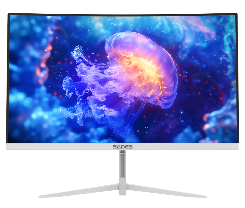 Sades NC-Pelagia SC-CJ04F24W, 24" FHD 1920x1080, 200Hz, 0.5ms, HDMI 2.1, VA, Curved Gaming Monitor - White