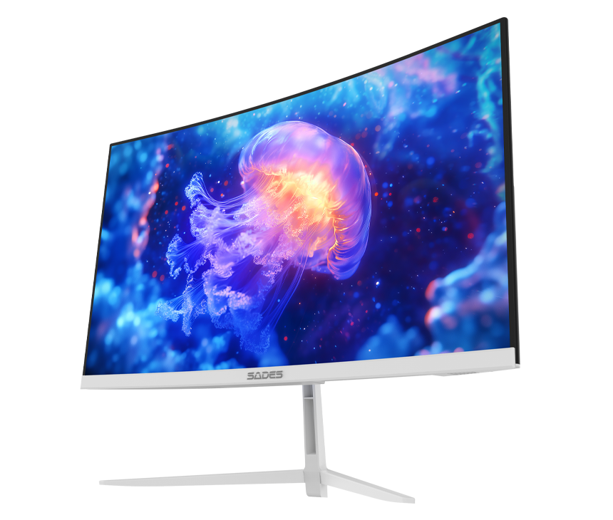 Sades NC-Pelagia SC-CJ04F24W, 24" FHD 1920x1080, 200Hz, 0.5ms, HDMI 2.1, VA, Curved Gaming Monitor - White
