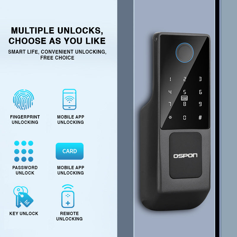 Advanced Biometric Door Lock with Tuya App Control, Card Acce& Multi-Access Options