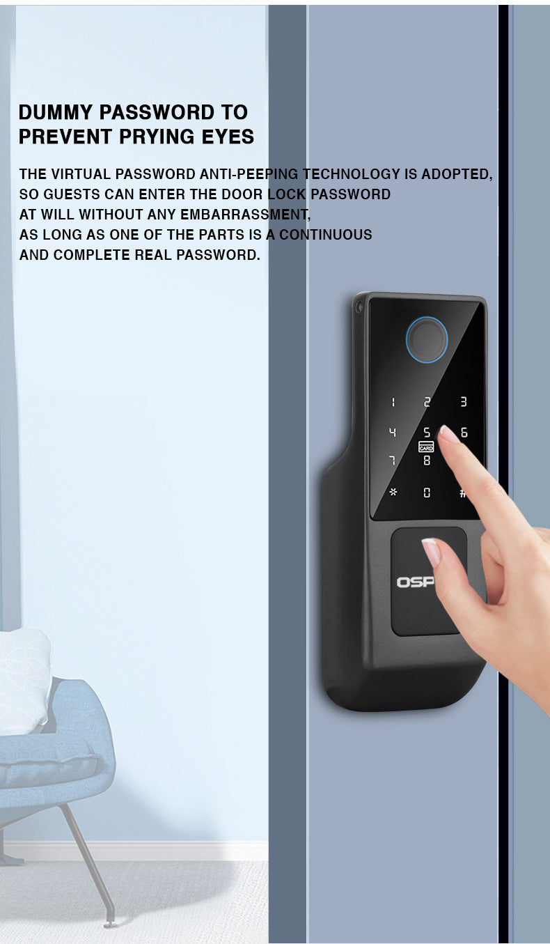 Advanced Biometric Door Lock with Tuya App Control, Card Acce& Multi-Access Options