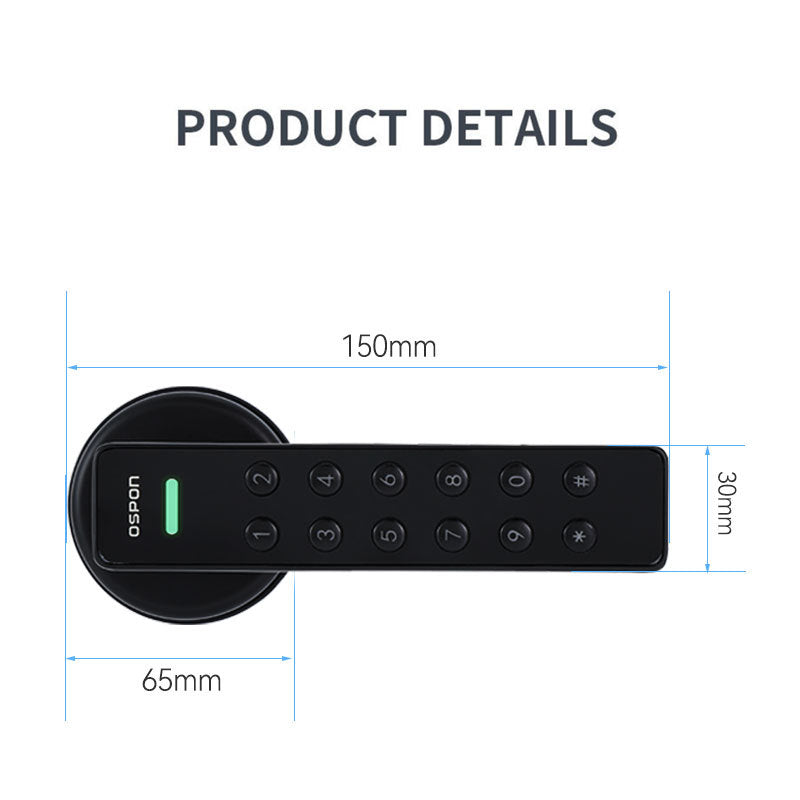 Ospon Advanced Keypad Door Lock with Password, Manual Key & Tuya App Control