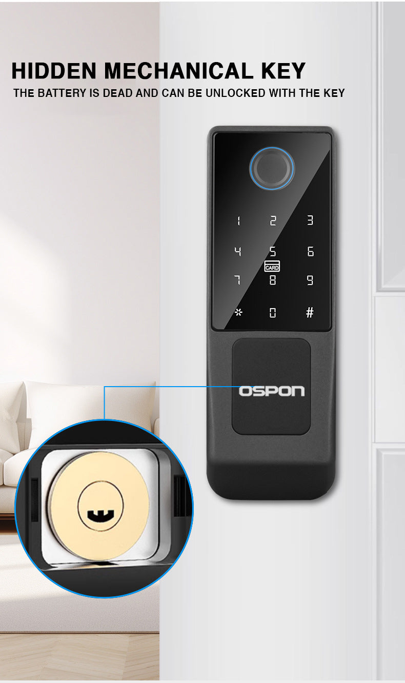 Advanced Biometric Door Lock with Tuya App Control, Card Acce& Multi-Access Options