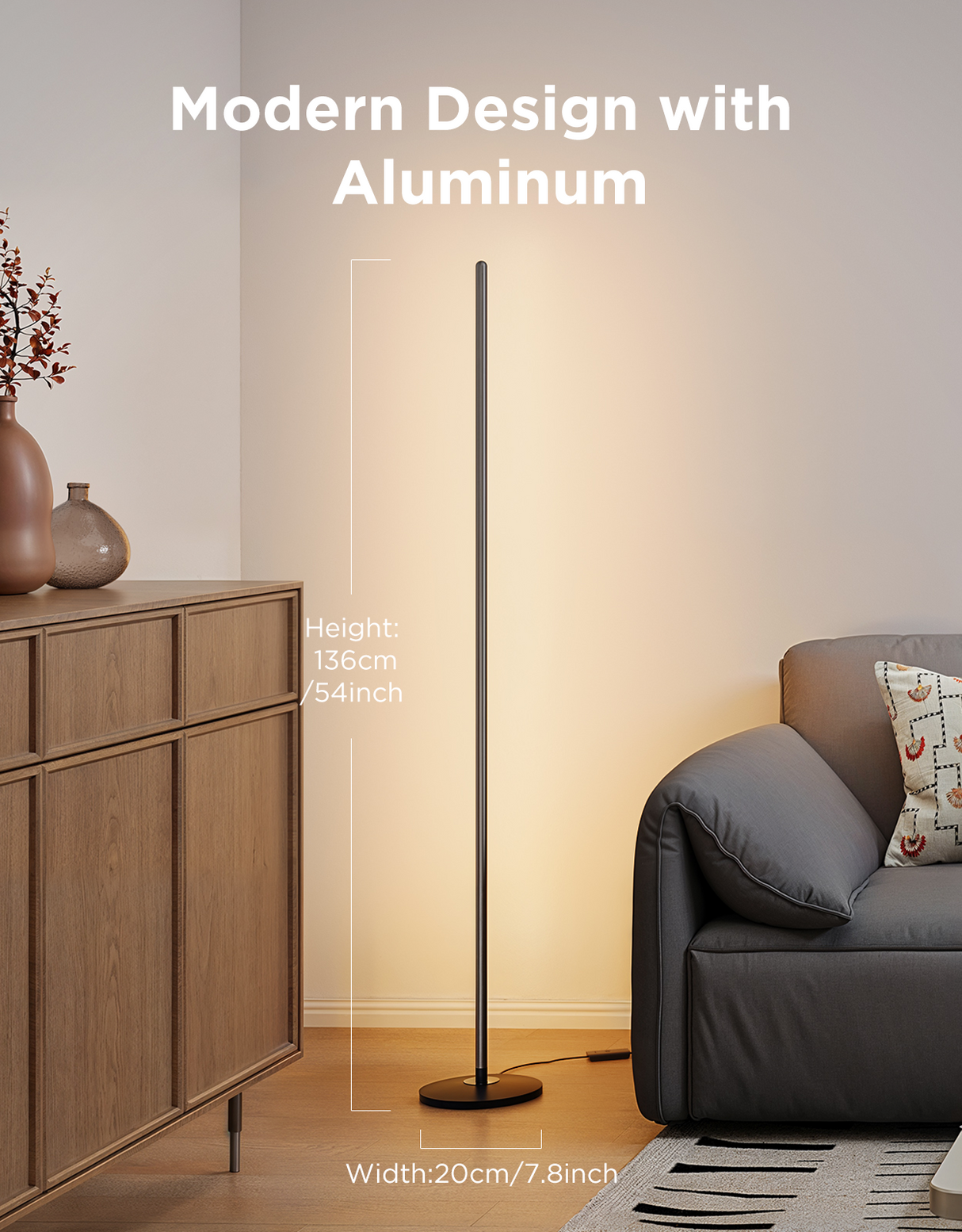 Govee RGBICW Smart Corner Floor Lamp (Matter) - H8076