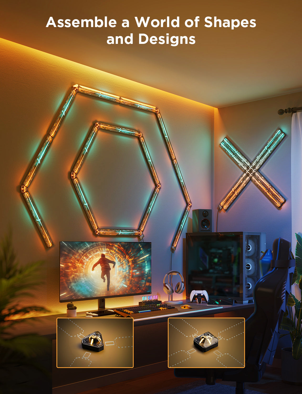Govee Cyborg Cube Gaming Wall Light 6+2EVA CO-Branding - H6063281