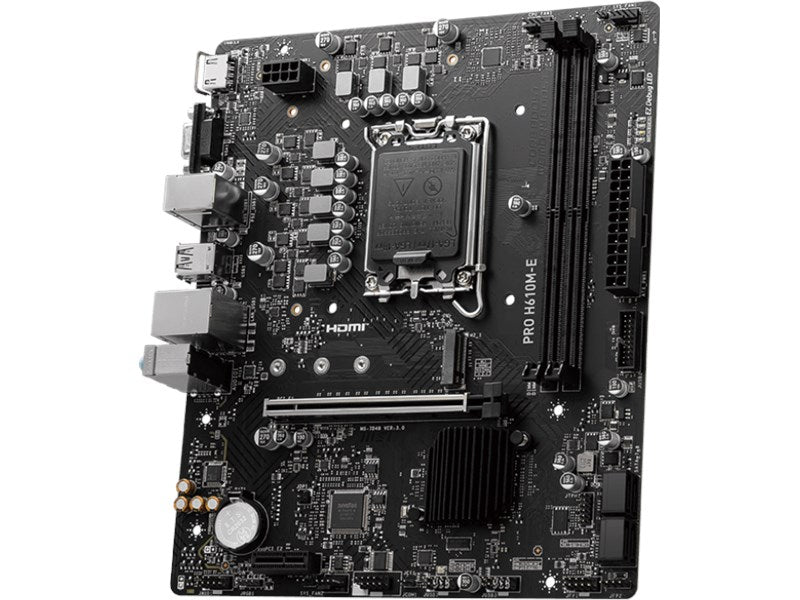 MSI PRO H610M-E Motherboard – Intel H610, LGA 1700, DDR5, Micro-ATX