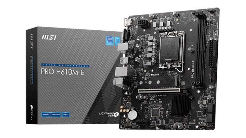 اللوحة الأم إم إس آي برو إتش610 إم-إي، شريحة إتش610، مقبس 1700، دي دي آر5، قياس مايكرو إيه تي إكس