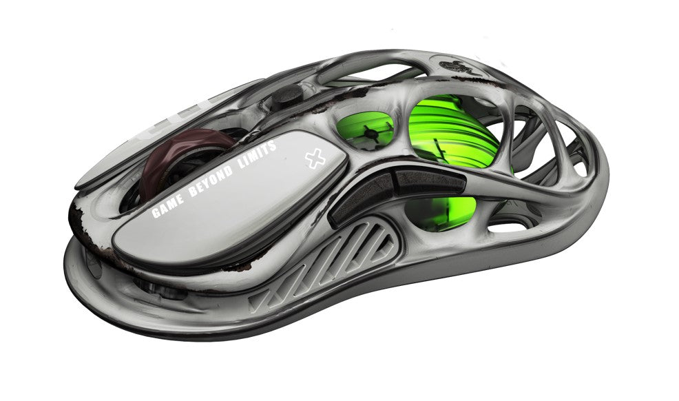 GravaStar Mercury M1 Pro Wireless Gaming Mouse - Battle Worn Silver Mist Version with 4K Dongle