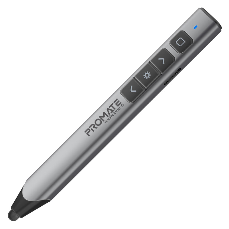 Promate Universal Intuitive Wireless Presenter with Stylus Pen, Gray