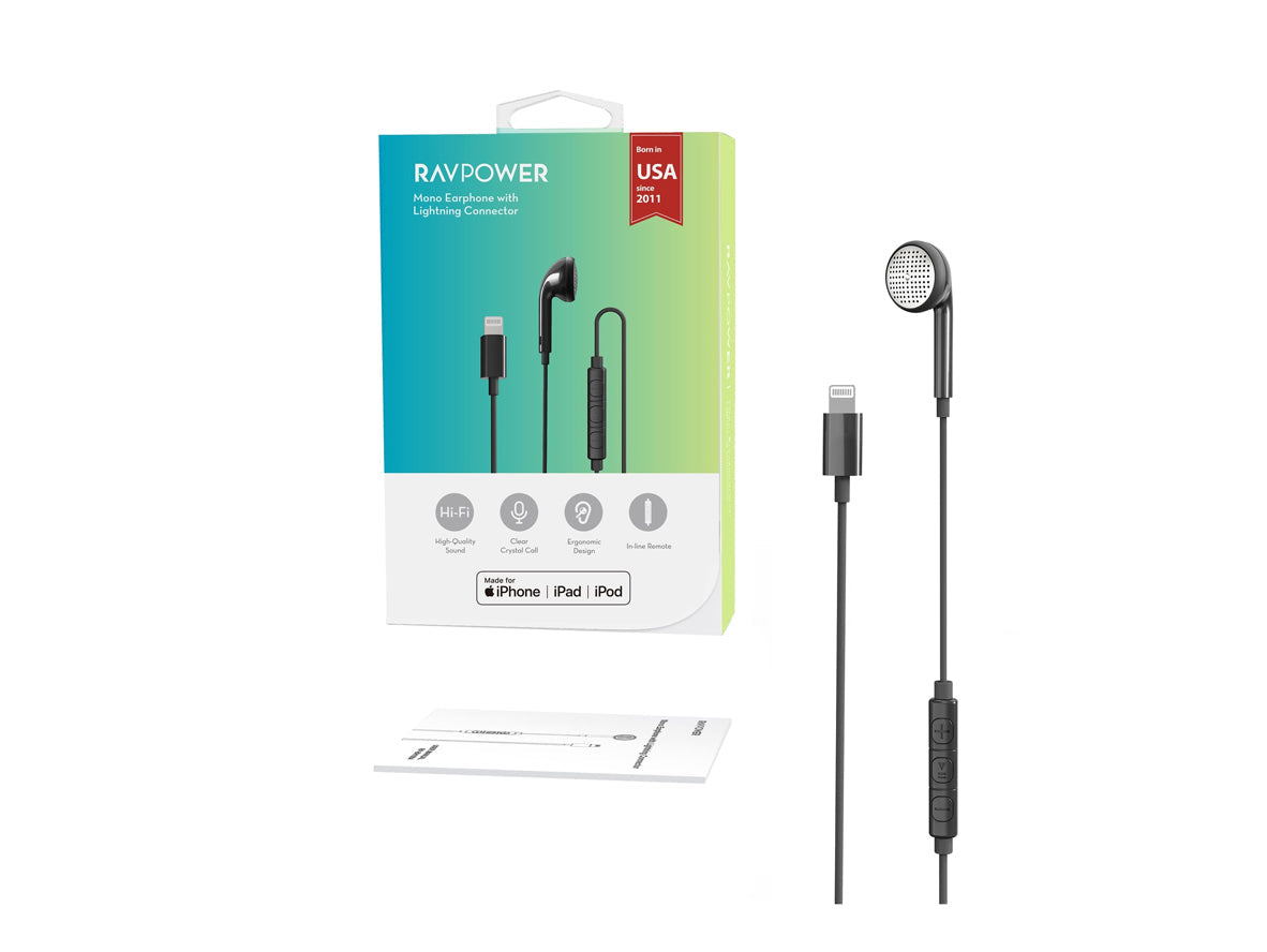 RAVP RP-BH1004 Mono Earphone L-Connector BLK