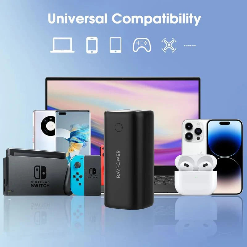RAVPower RP-PB208 mini 14000mAh PD30W 3-Port Portable Power Bank Black Global Version - RP-PB208mini