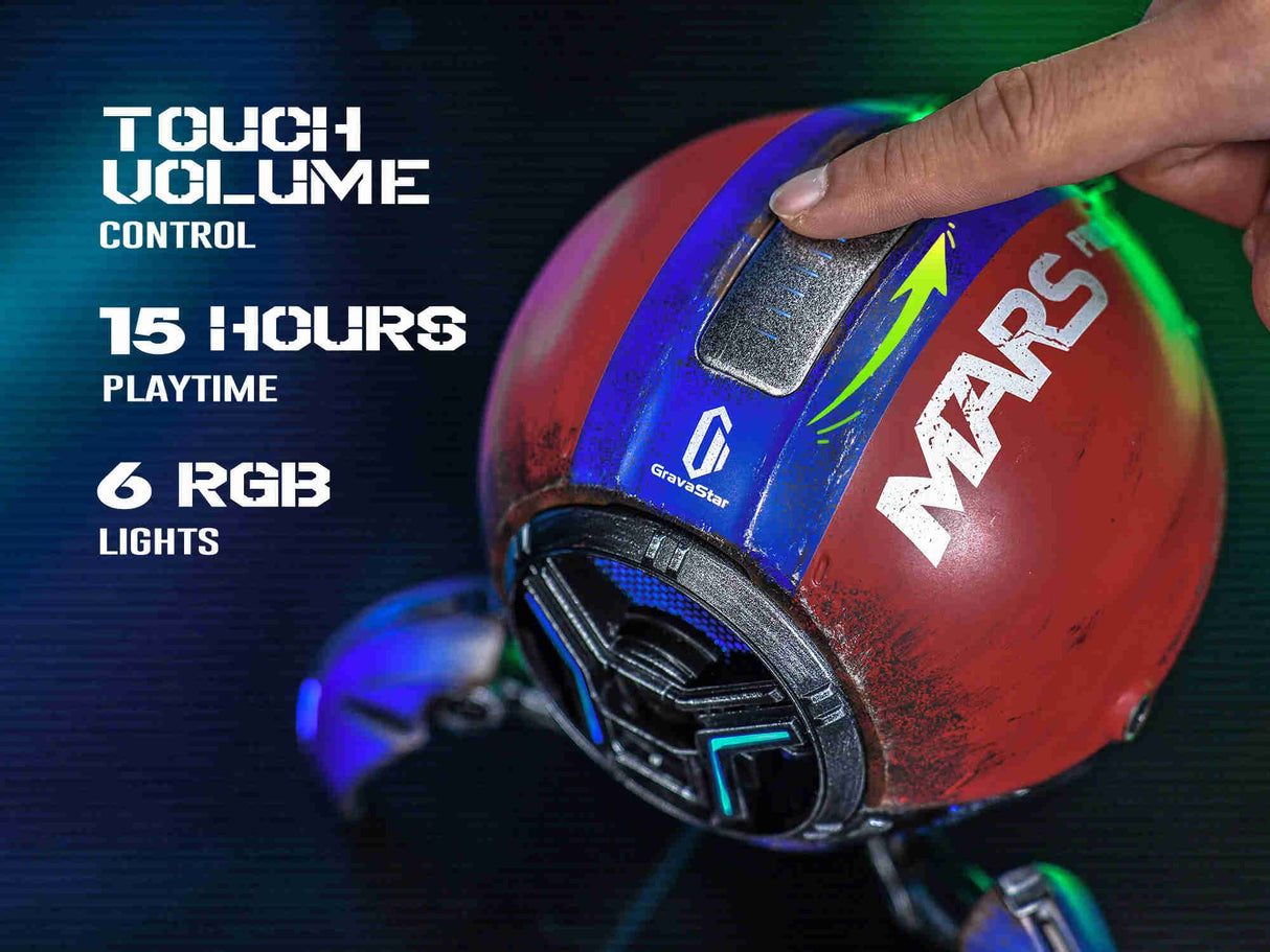 GravaStar Mars Pro Bluetooth 5.0 Speaker with Bass Boost and Stereo Sound , Limited Edition - Captain