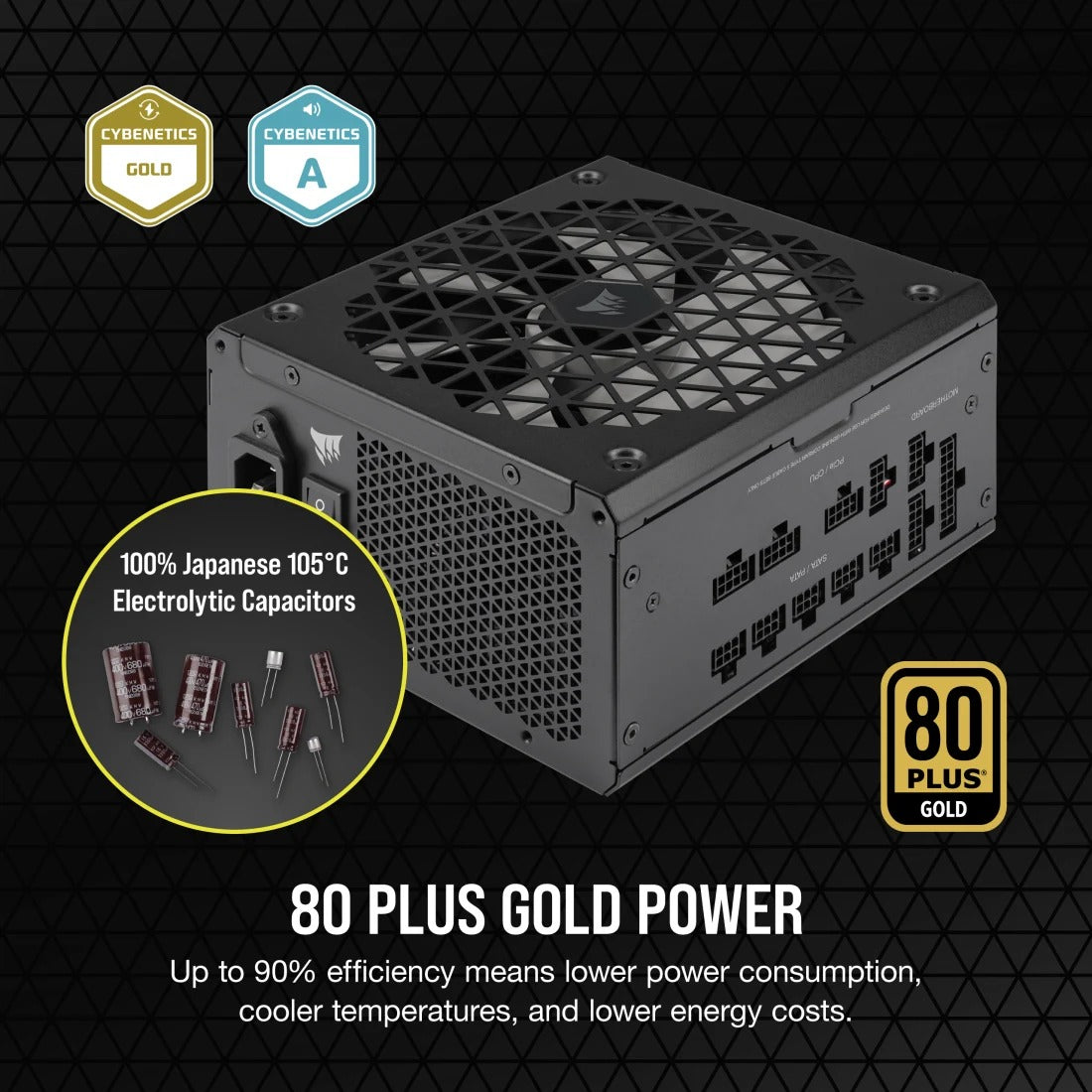 CORSAIR RM850x SHIFT 850W 80 Plus Gold Fully Modular ATX GEN 5.0 Power Supply (UK) - Black