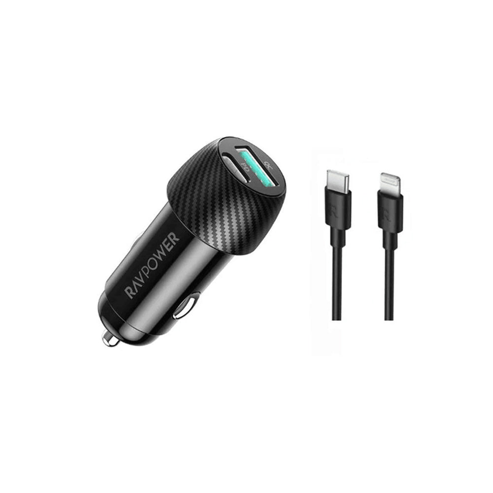 Ravpower RP-VC031 Total 49W Car Chargerr + 1m Combo Black