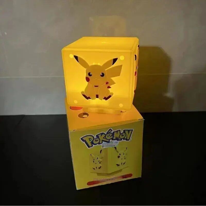 Pikachu Press and Sound Rechargeable Night Light Square Lamp Super Led