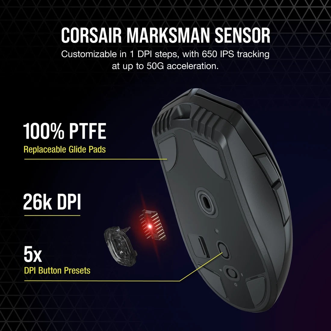 CORSAIR SABRE RGB PRO WIRELESS CHAMPION SERIES Lightweight FPS/MOBA Gaming Mouse