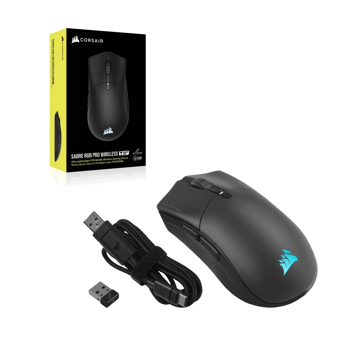 CORSAIR SABRE RGB PRO WIRELESS CHAMPION SERIES Lightweight FPS/MOBA Gaming Mouse