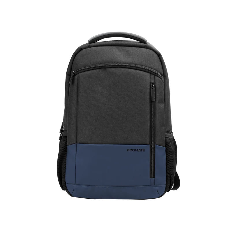 Promate - Satchel-BP SleekComfort™ 15.6" Laptop Backpack With Multiple Pockets - Black & Blue