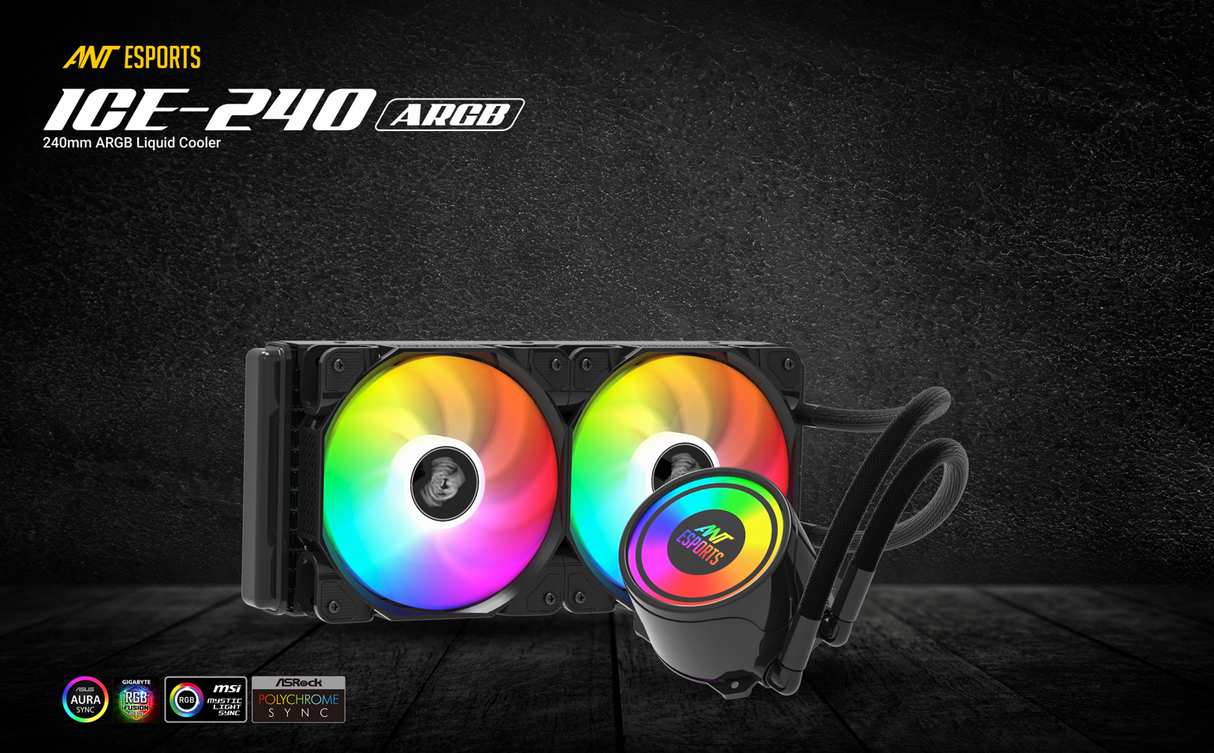 G-Pro CPU Liquid Fan GPRO L240 CPU Cooler - Black
