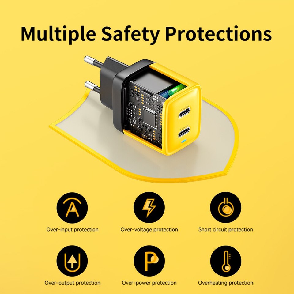 Wekome WP-U128 40W Dual USB-C/Type-C Interface Gallium Nitride Charger