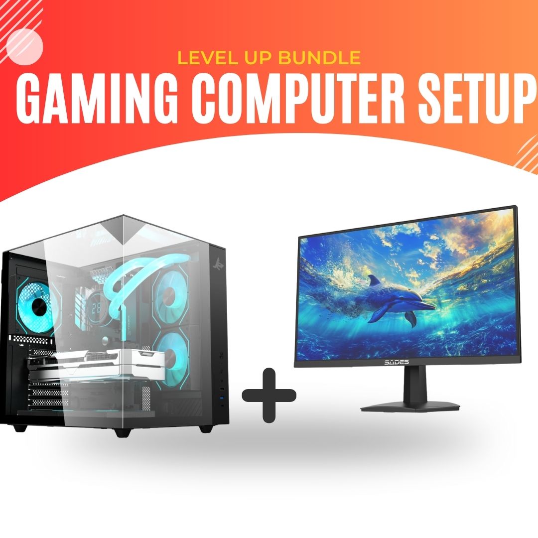 Gaming PC Bundle: Intel Core i5-14400F, RTX 3060 (12GB GDDR6), 16GB RAM DDR5 With SADES SP-Dolphin SA-F02F27, 27" FHD, 200Hz,0.5ms Black Gaming Monitor