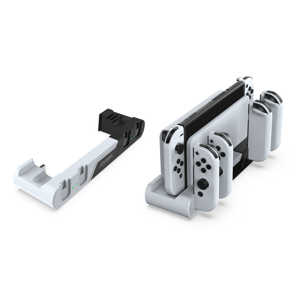 Dobe Nintendo Switch Bundle: Switch Device + Controller Grip + Caps + Case + Joy-Con Charger + Cooling Fan