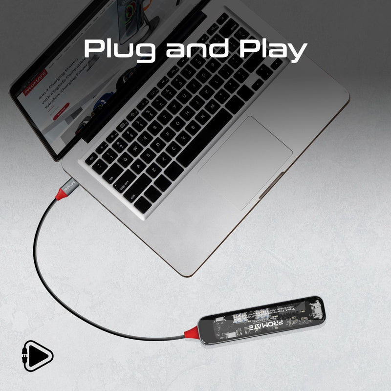 Promate 7-in 1 Transparent Multiport Slim USB-C Hub with 100W Power Delivery - Trans